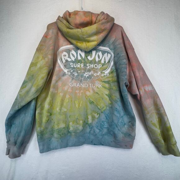 Y2K Dreamsicle Ron Jon Surf Shop Grand Turk Tie Dye Hoodie Sweatshirt Size L - Picture 1 of 9